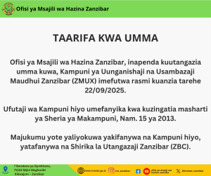 TAARIFA KWA UMMA